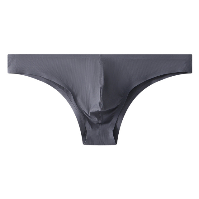 Black Men's Seamless Ice-Silk Low-Rise Brief, wholesale, sizes M/L/XL/XXL — view 2