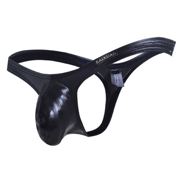 Men's Faux-Leather Low-Rise Thong, wholesale