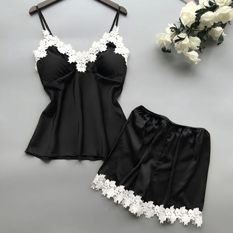 Satin Cami and Shorts Loungewear Set, wholesale