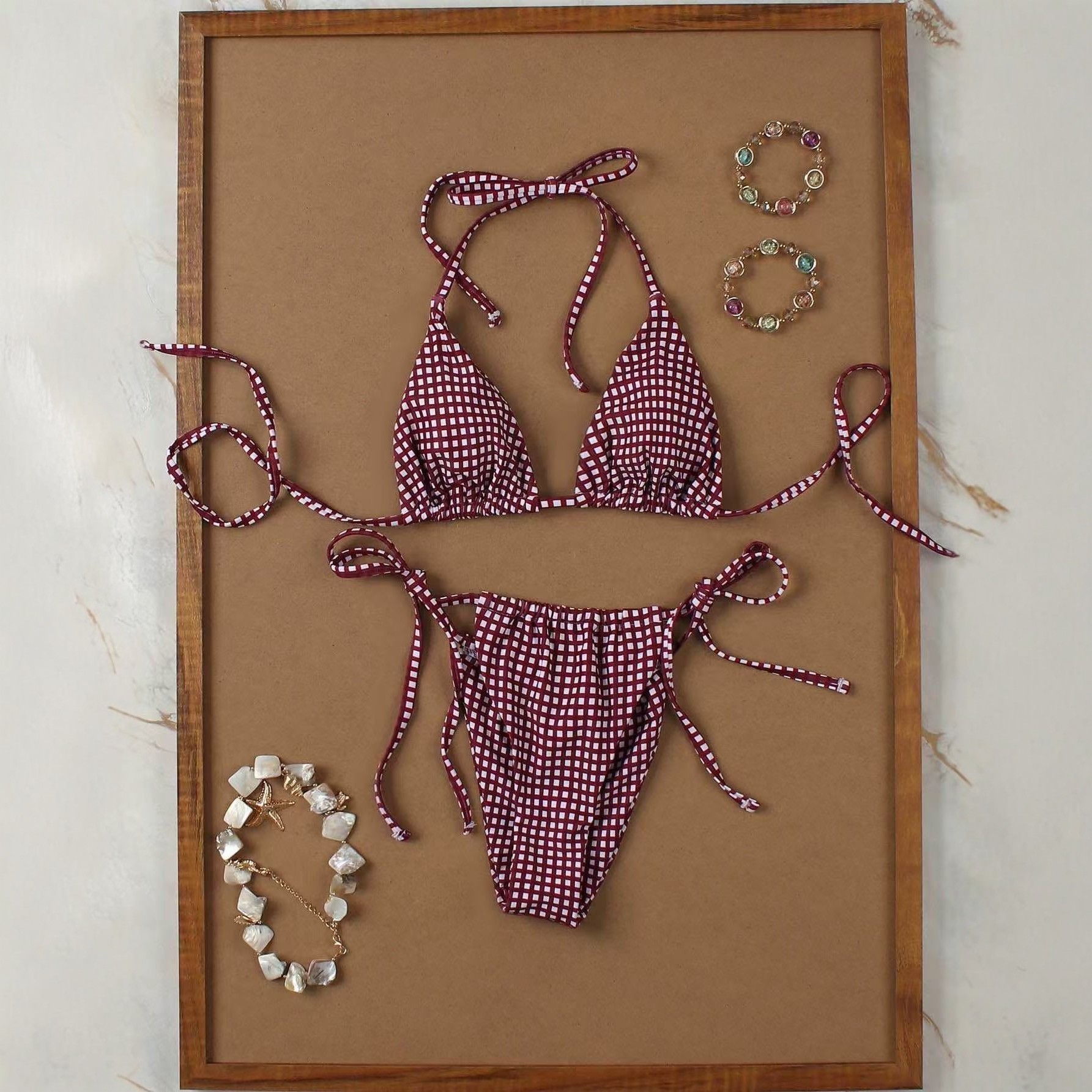Tie-Front Print Bikini Set, wholesale, sizes S/M/L/XL